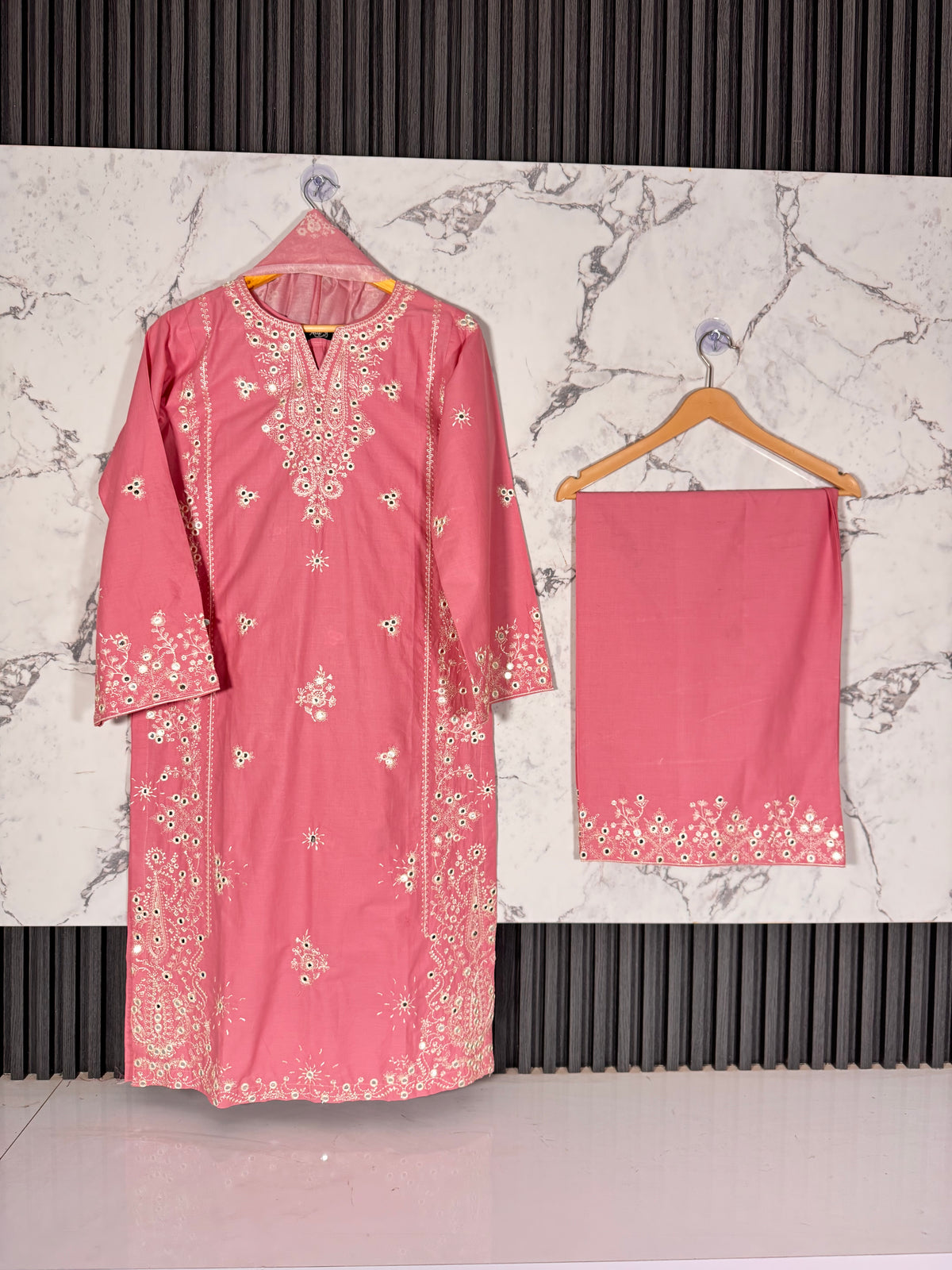 3 Piece Full Embroidered Winter Cotton Suit