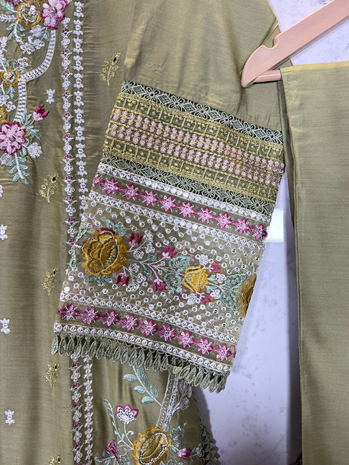 3 Piece Viscous Full Embroidered Suit