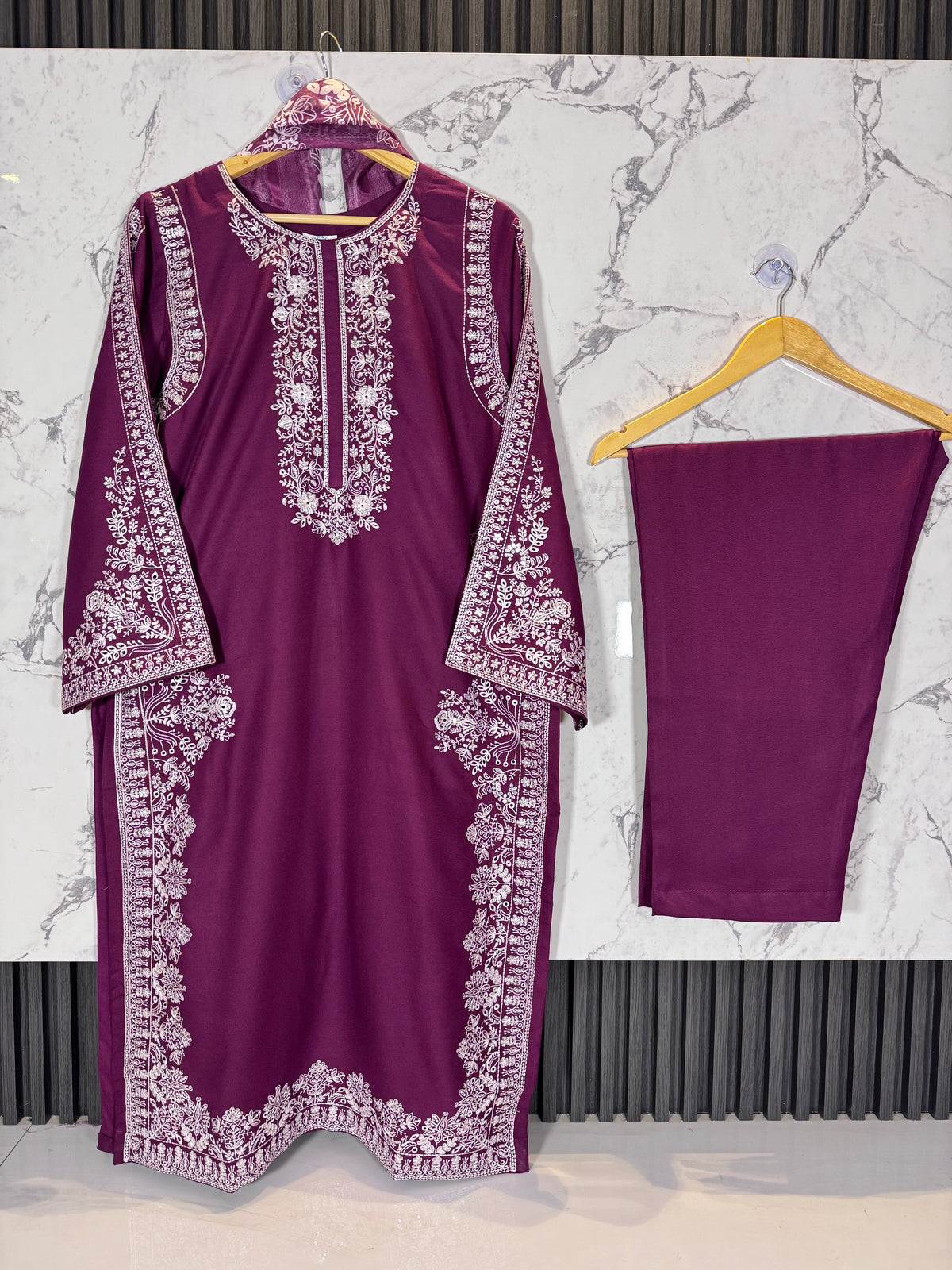 3 Piece Winter Marnia Embroidered Suit