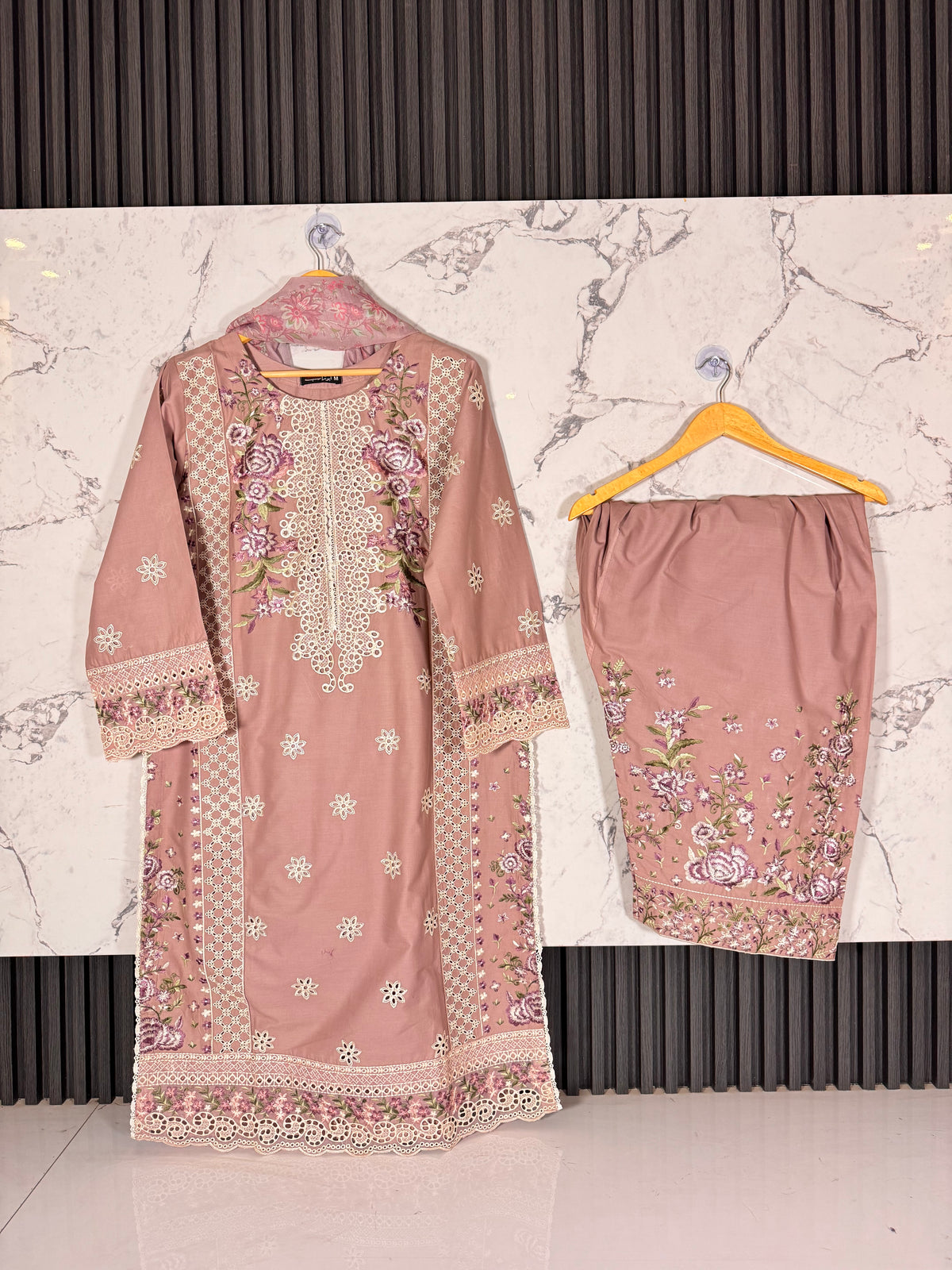 3 Piece Embroidered Winter Cotton suit