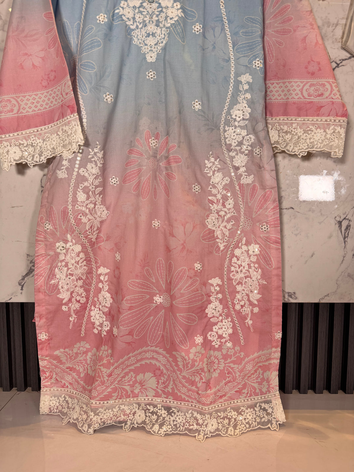 3 Piece Embroidered Winter Cambric Suit