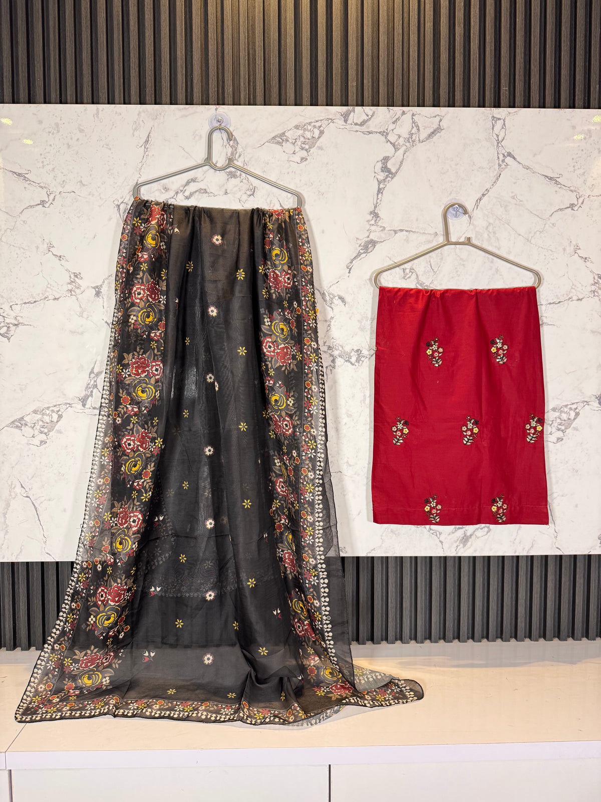3 Piece Embroidered Winter Cambric suit