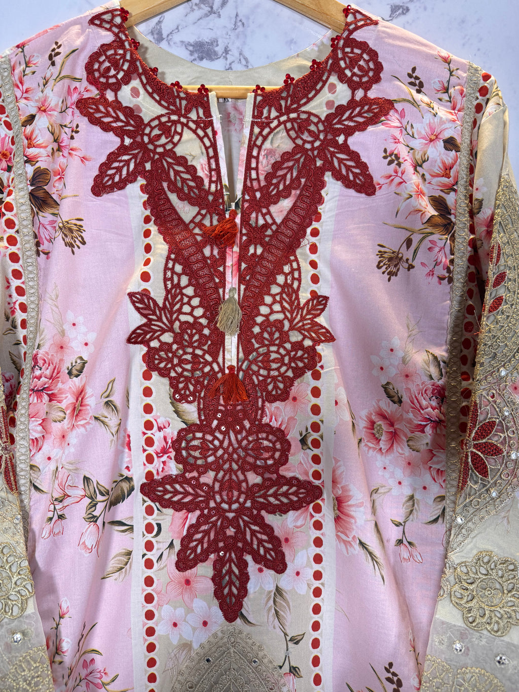 3 Piece Embroidered Patch Work Lawn suit