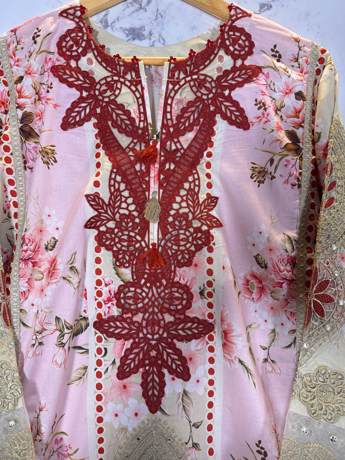 3 Piece Embroidered Patch Work Lawn suit