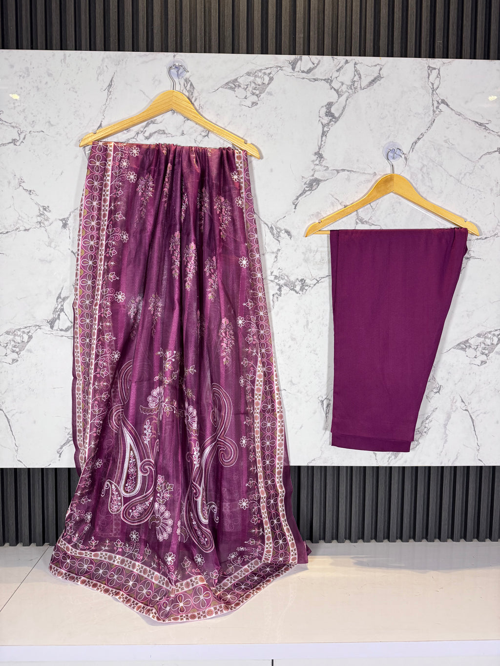 3 Piece Winter Dhanak Embroidered Suit