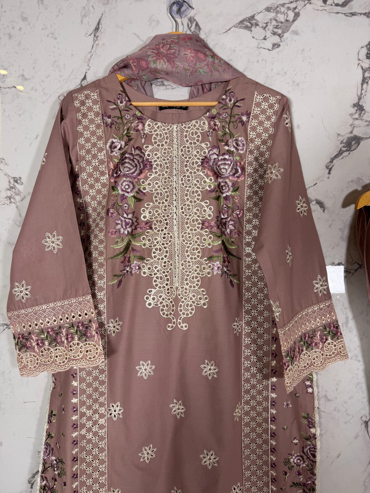 3 Piece Embroidered Winter Cotton suit