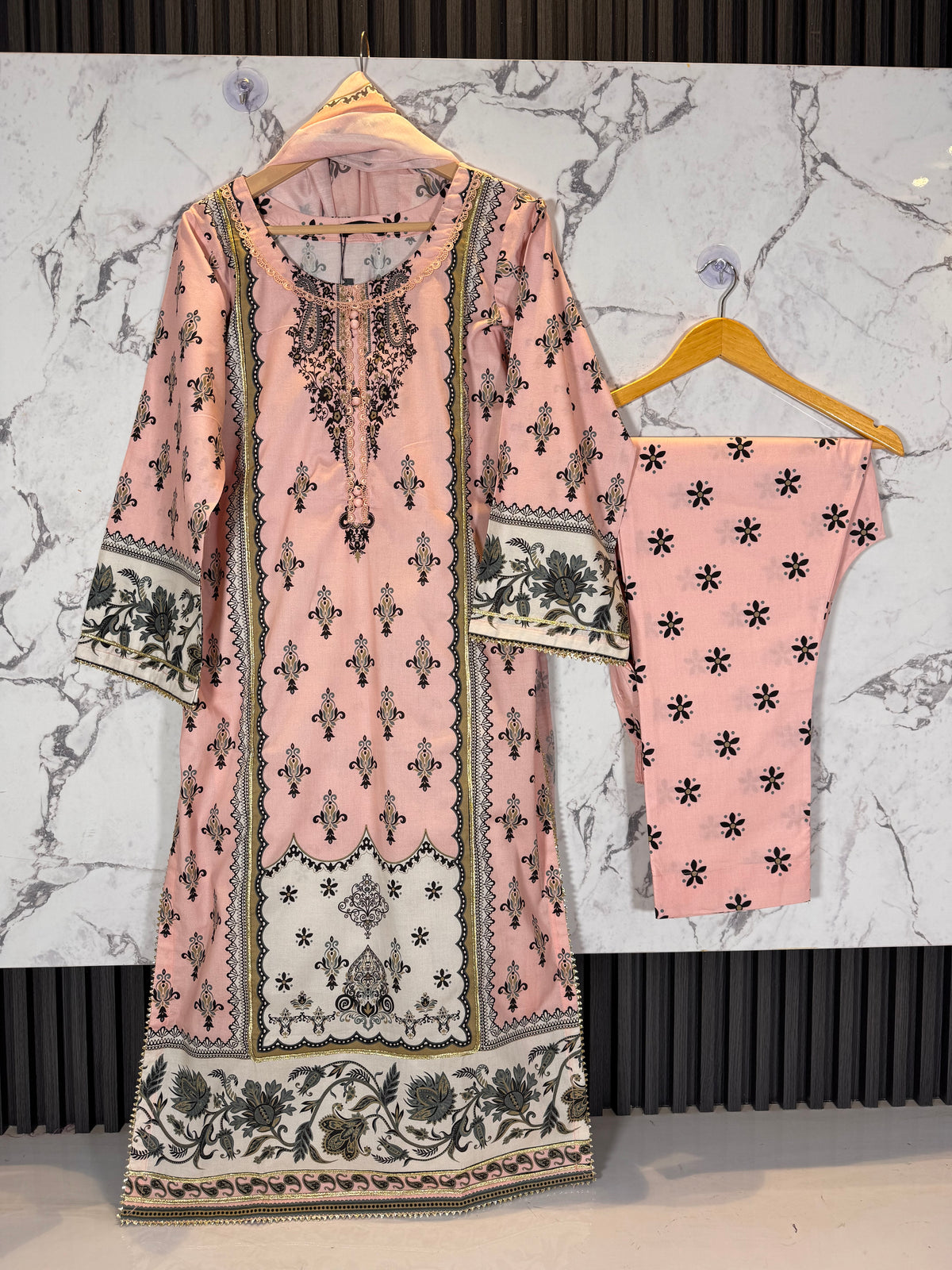 3 Piece Embroidered Winter Cotton Suit