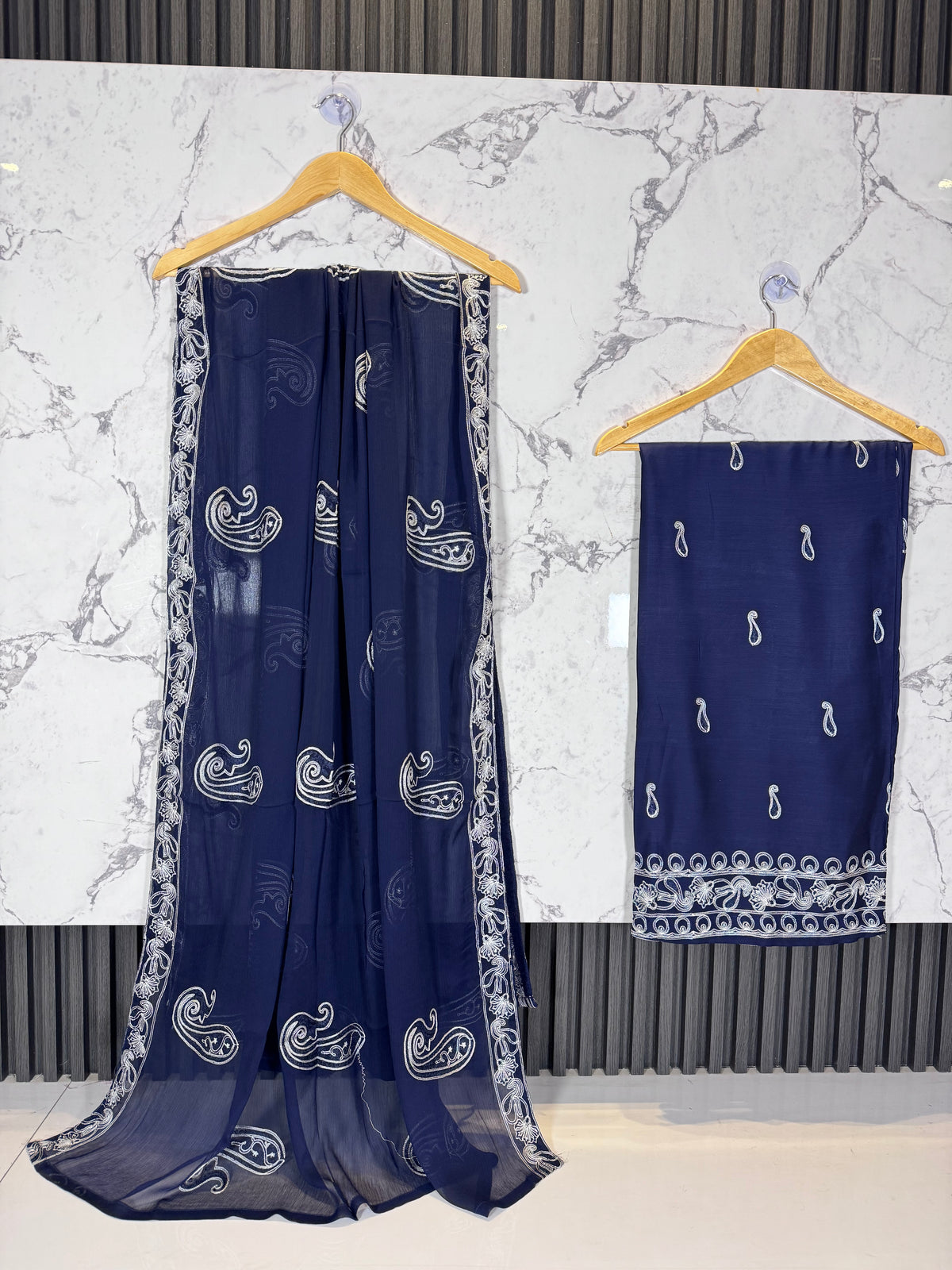 3 Piece Viscous Full Embroidered Suit