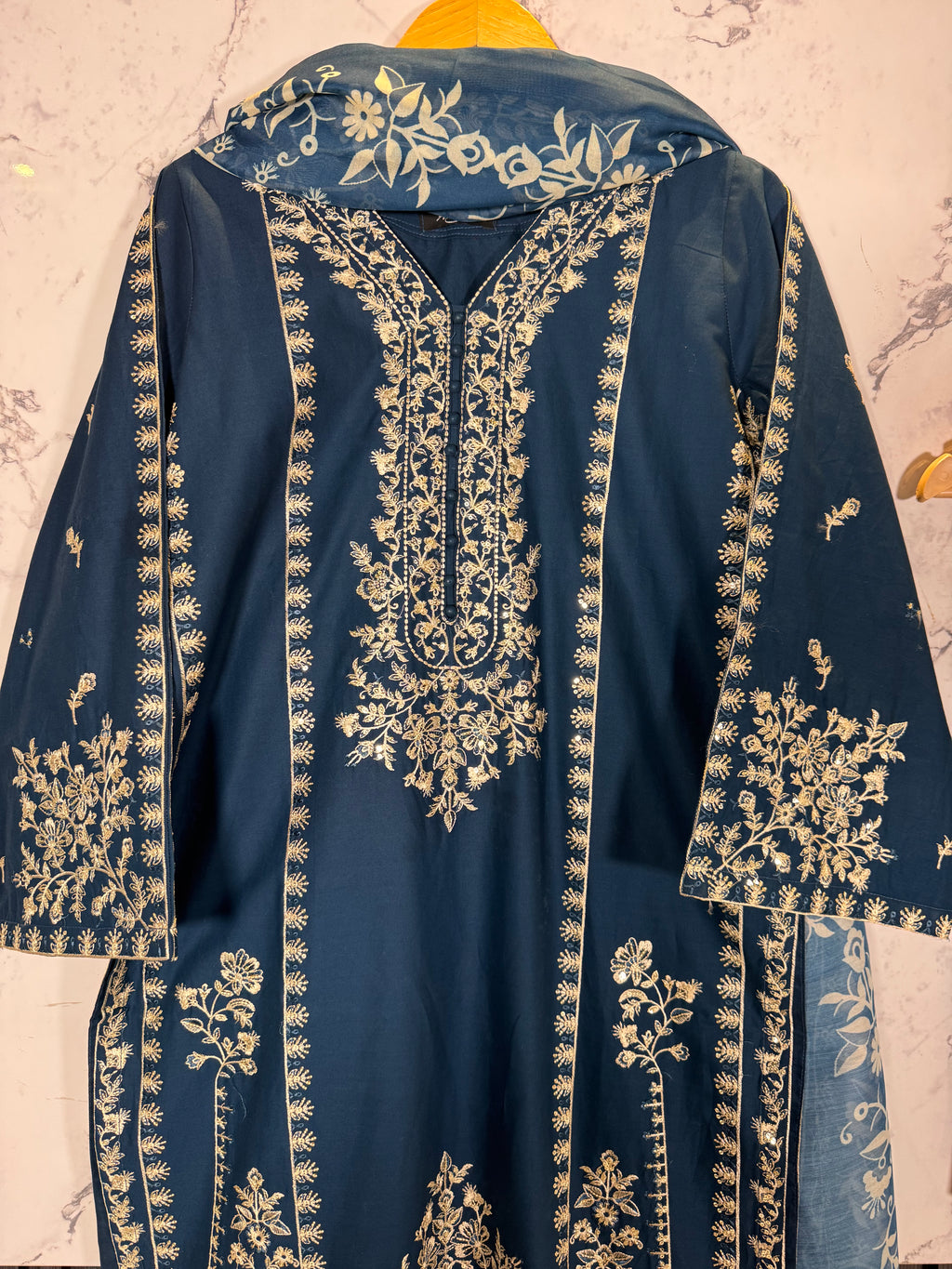 3 Piece Embroidered Winter Cotton Suit