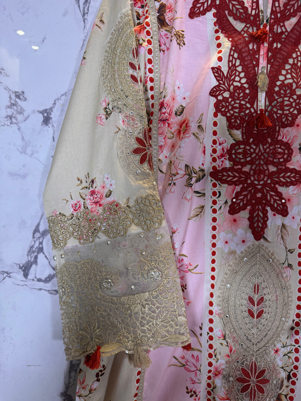 3 Piece Embroidered Patch Work Lawn suit