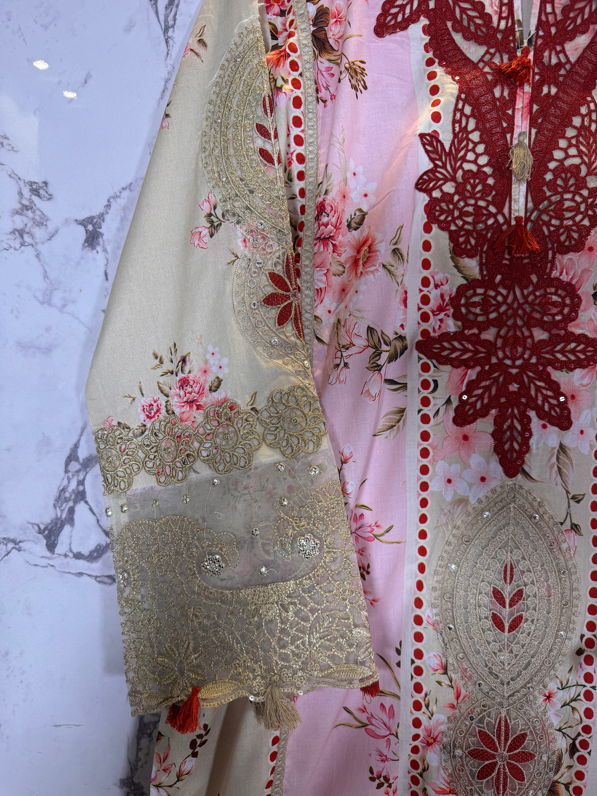 3 Piece Embroidered Patch Work Lawn suit