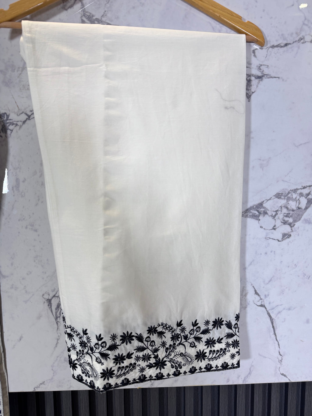 3 Piece Winter Cambric Embroidered Suit