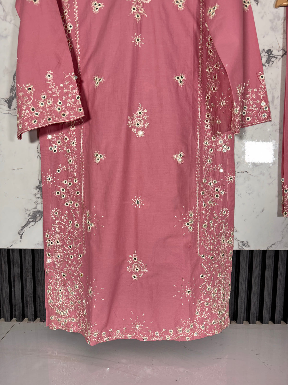 3 Piece Full Embroidered Winter Cotton Suit