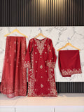 3 Piece Embroidered Winter Cotton Suit