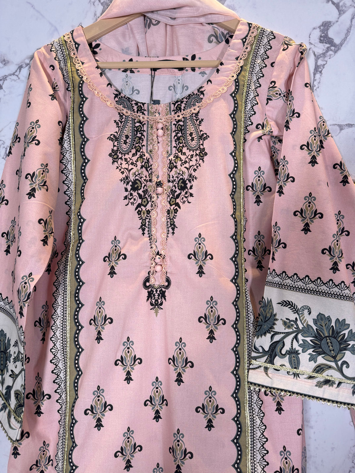 3 Piece Embroidered Winter Cotton Suit