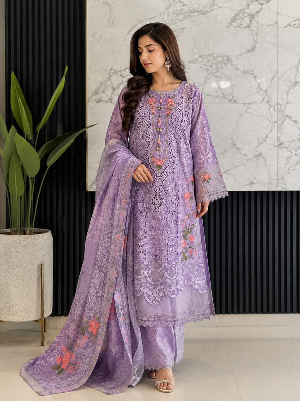 3 Piece - Embroidered Suit