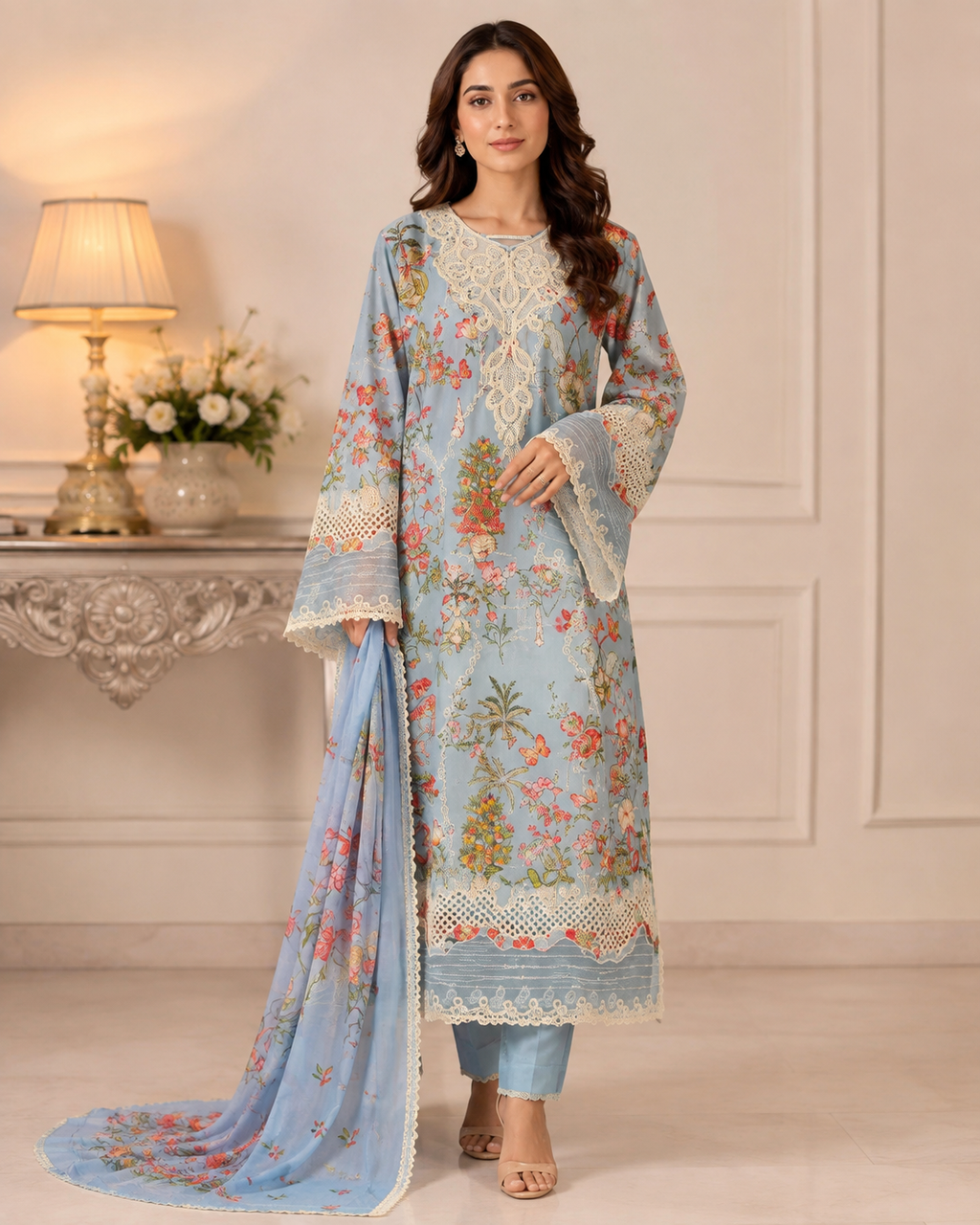 3 Piece - Lawn Embroidered Suit