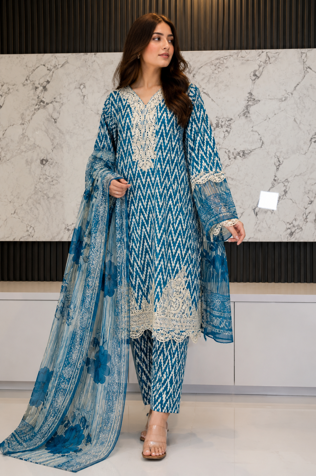 3 Piece - Embroidered Lawn Suit