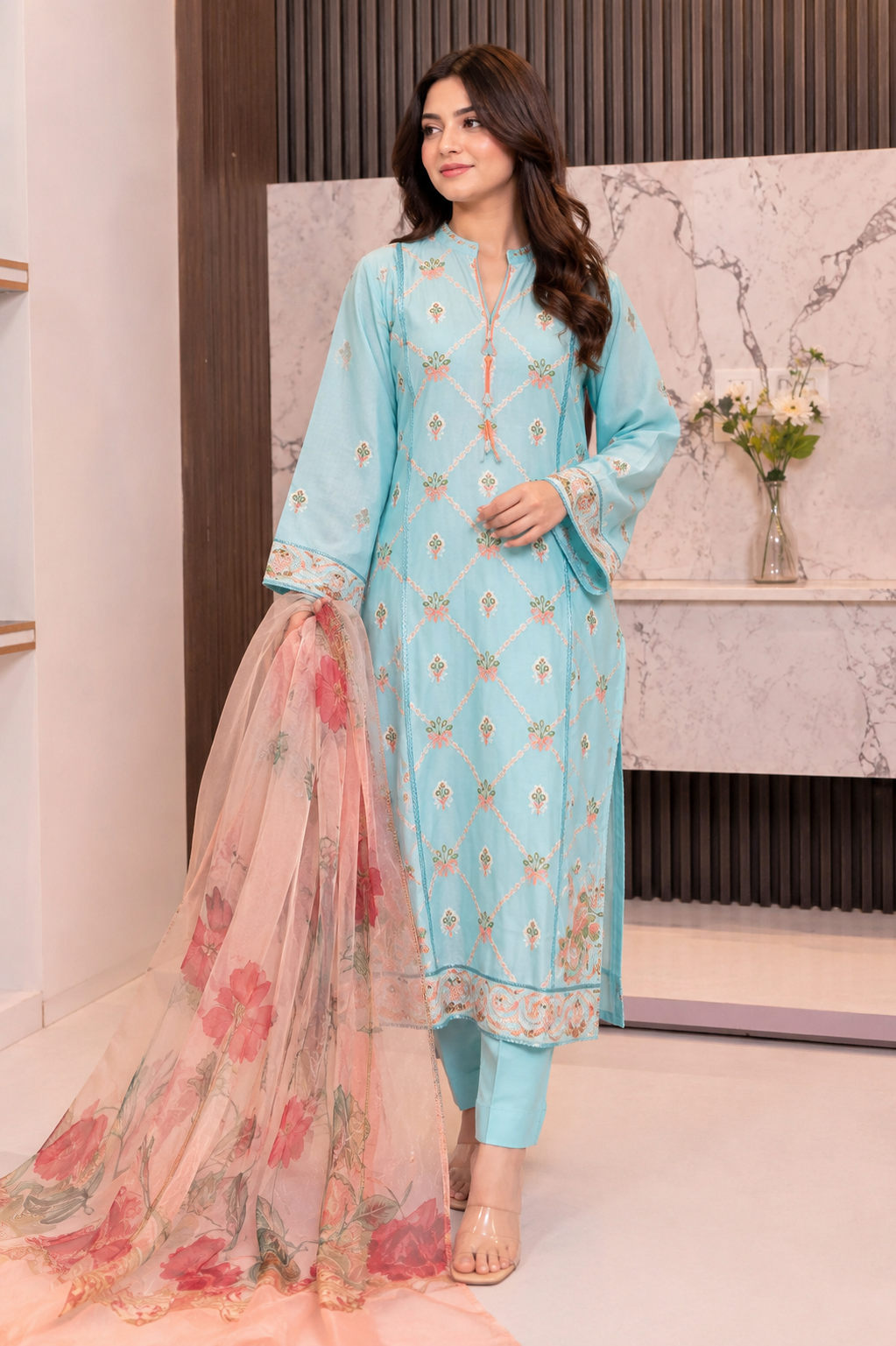3 Piece - Embroidered Lawn Suit