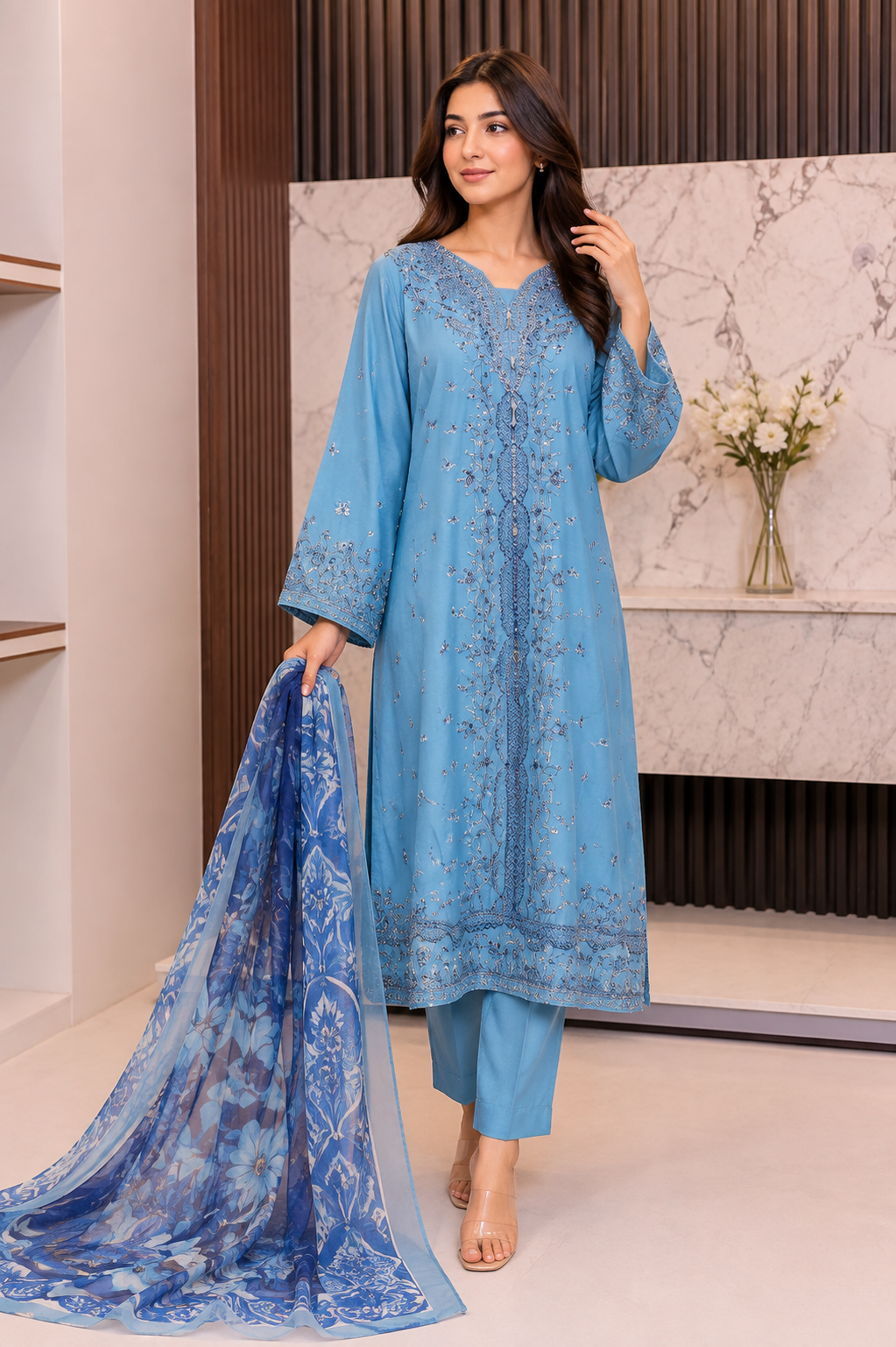 3 Piece - Embroidered Lawn Suit