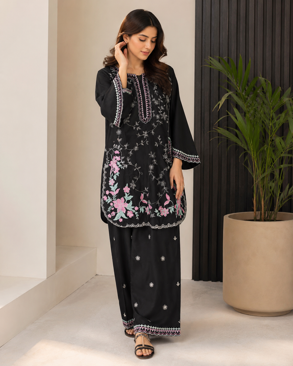 2 Piece - Embroidered Farshi Shalwar