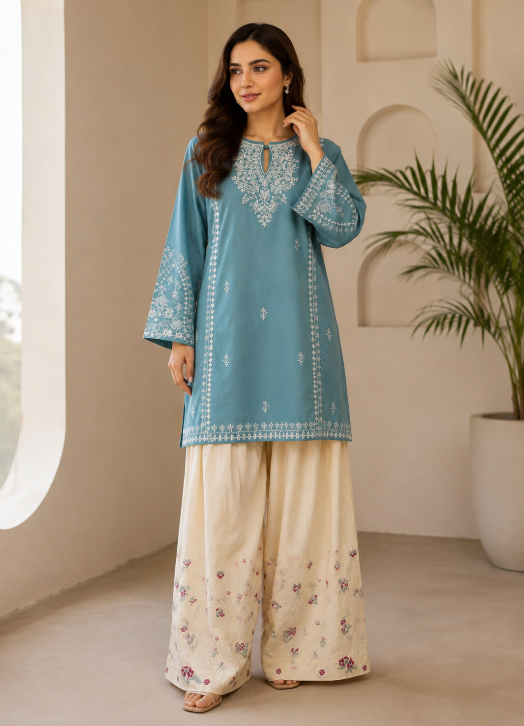 2 Piece Embroidered Farshi Shalwar