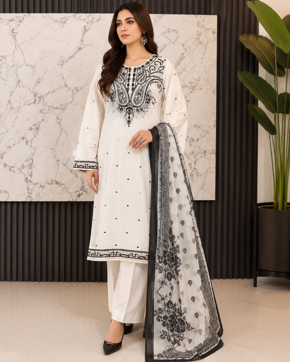 3 Piece Embroidered Lawn Suit