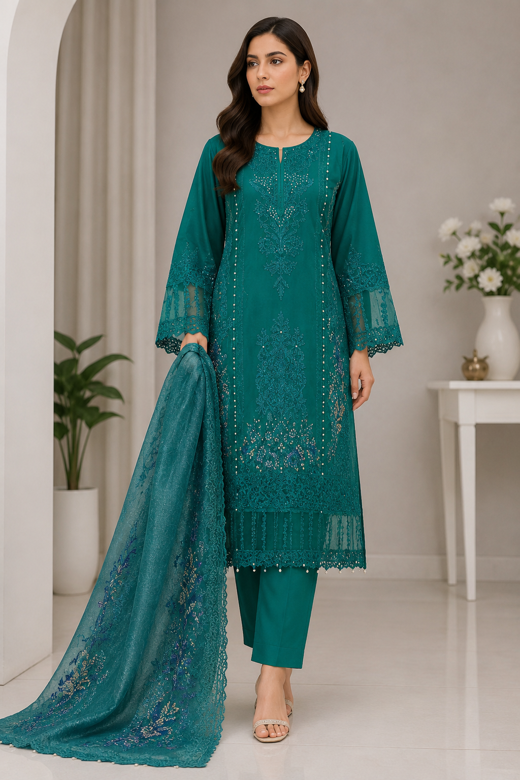 3 Piece - Embroidered Lawn Suit