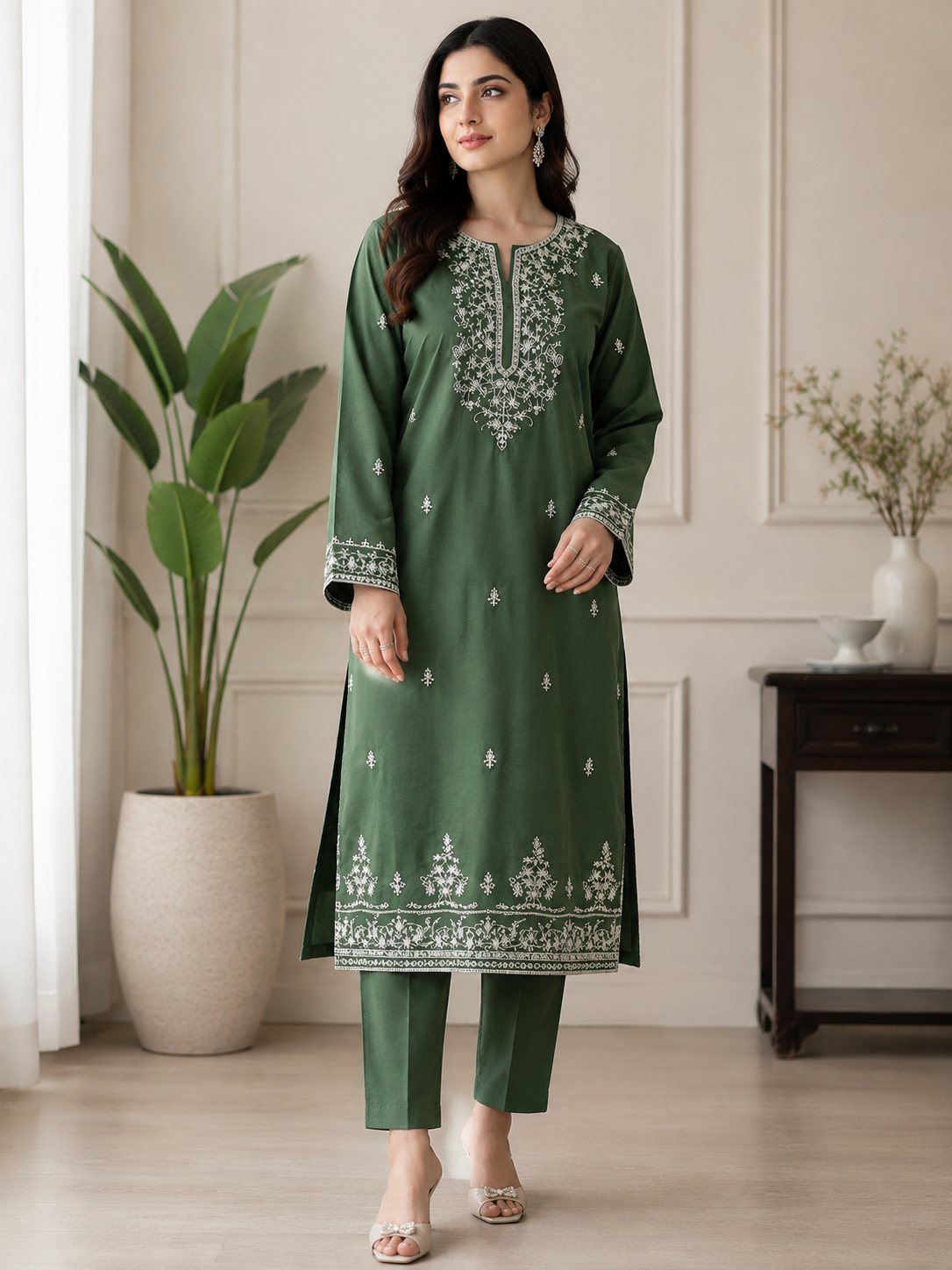 2 Piece Embroidered Lawn Cotton Suit