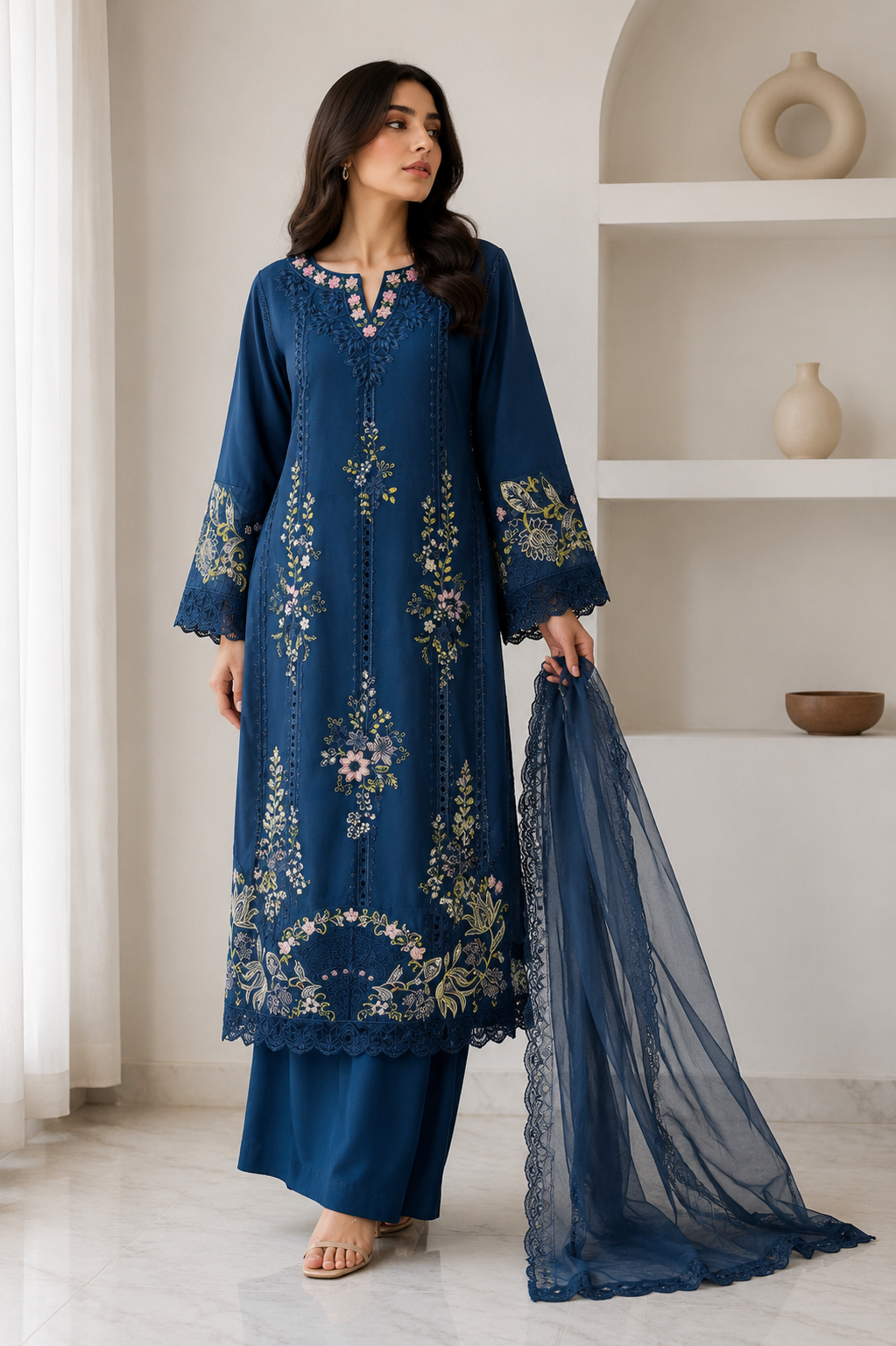 3 Piece Embroidered Lawn Suit