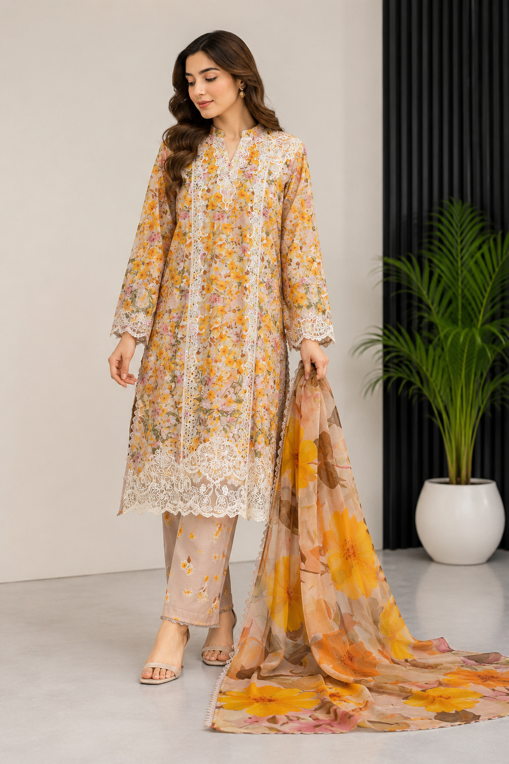 3 Piece Embroidered Lawn Suit