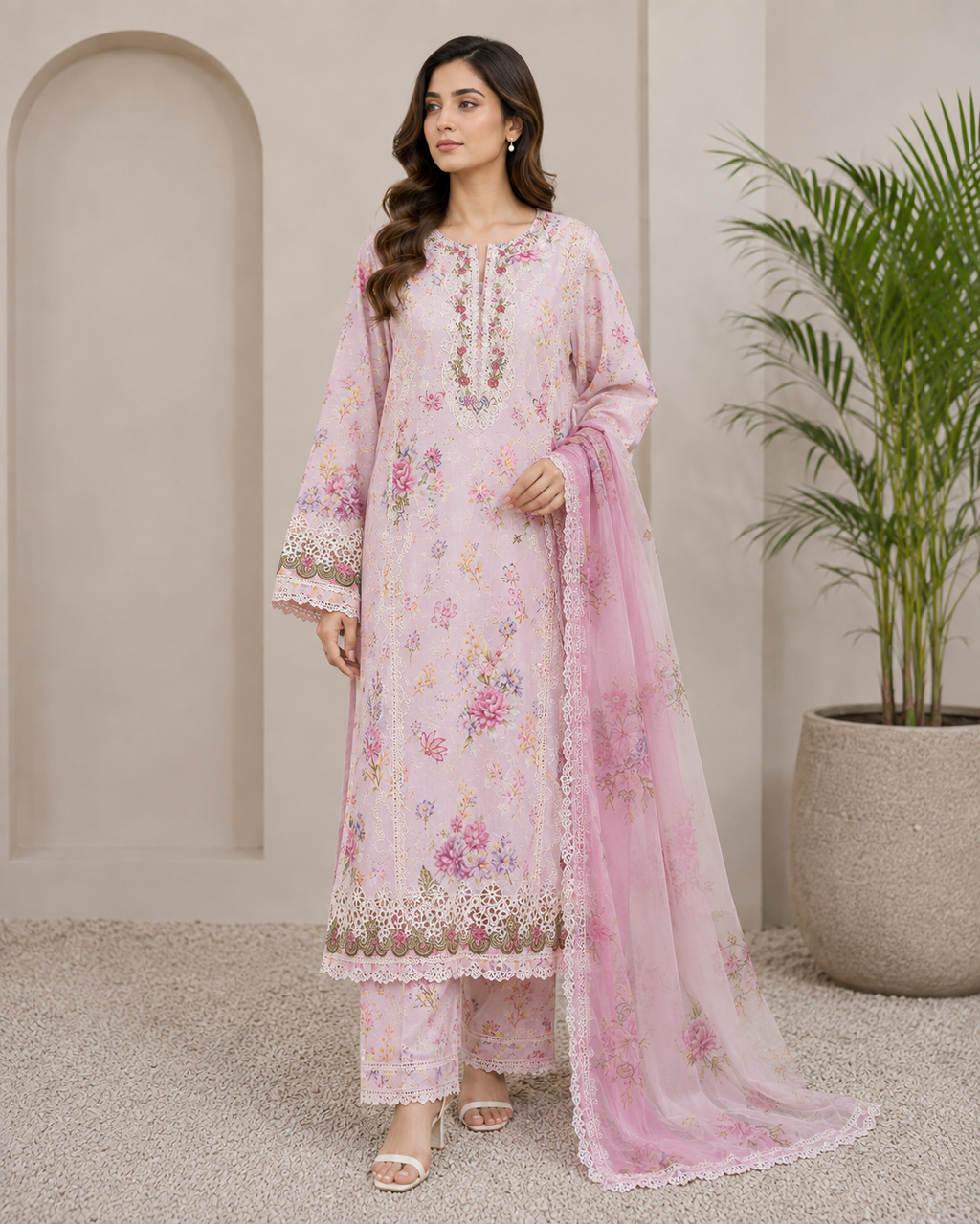 3 Piece Embroidered Lawn Suit