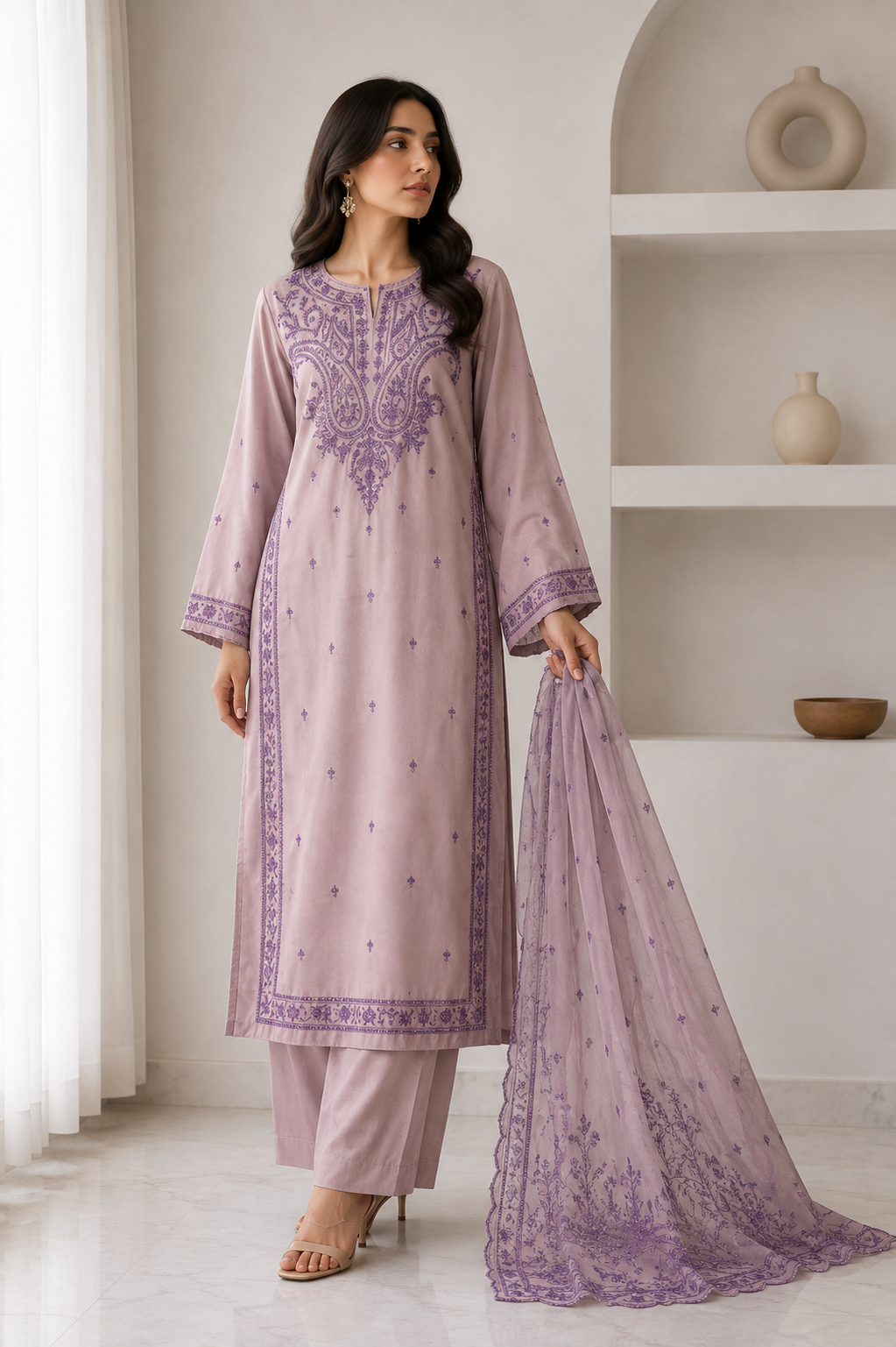 3 Piece Lawn Cotton Embroidered Suit