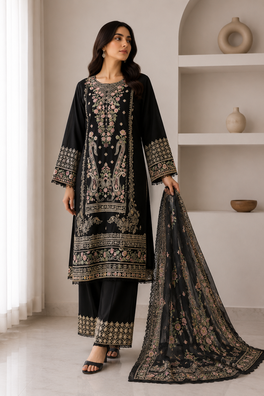 3 Piece Embroidered Lawn Suit
