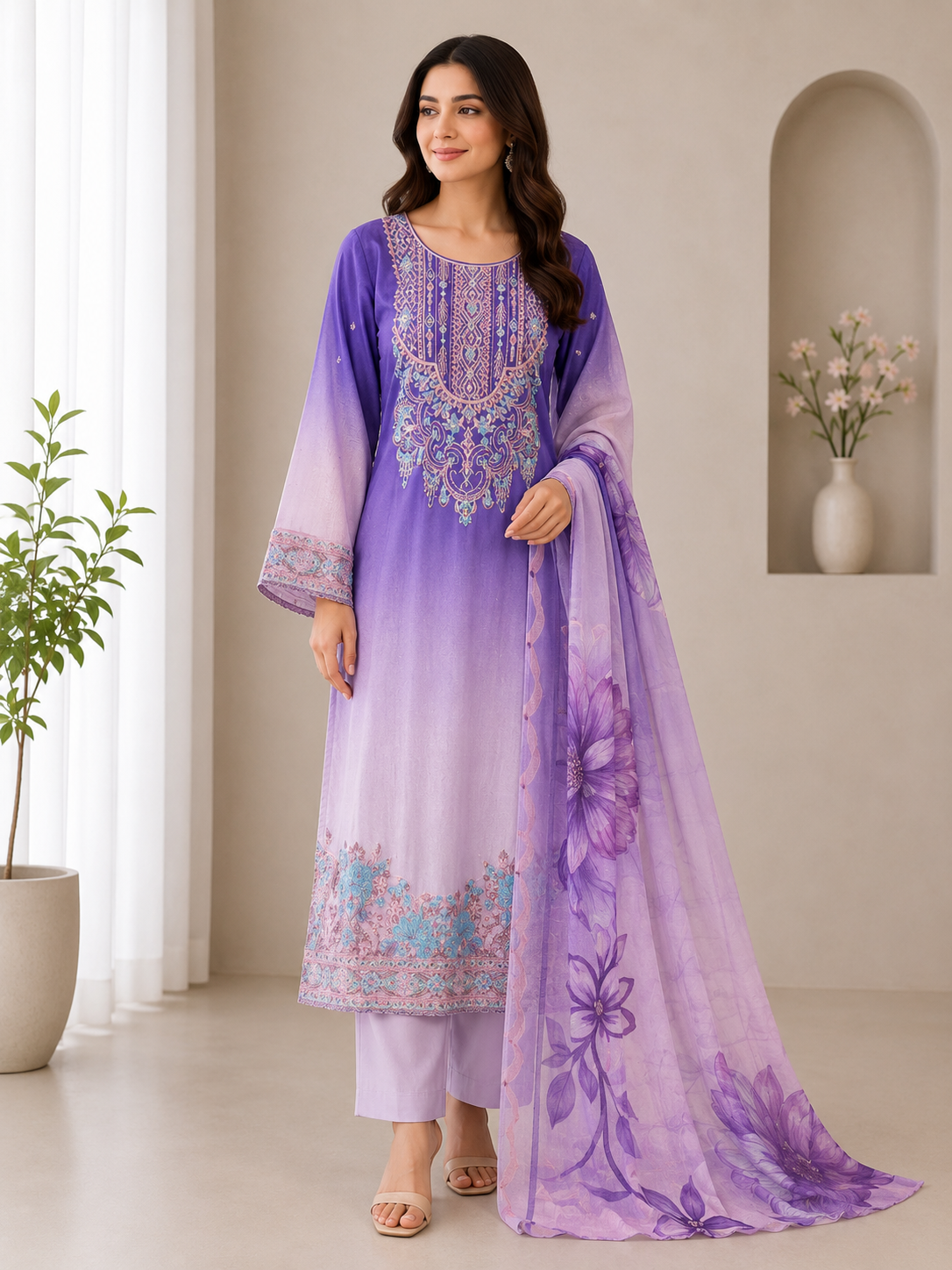 3 Piece Embroidered Lawn Suit