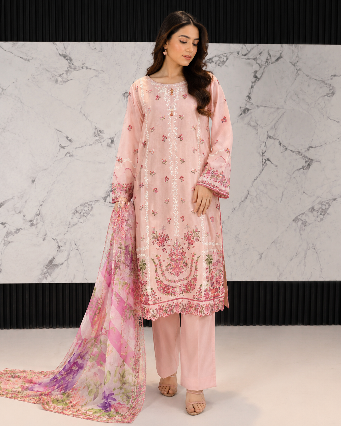 3 Piece Full Embroidered lawn Suit
