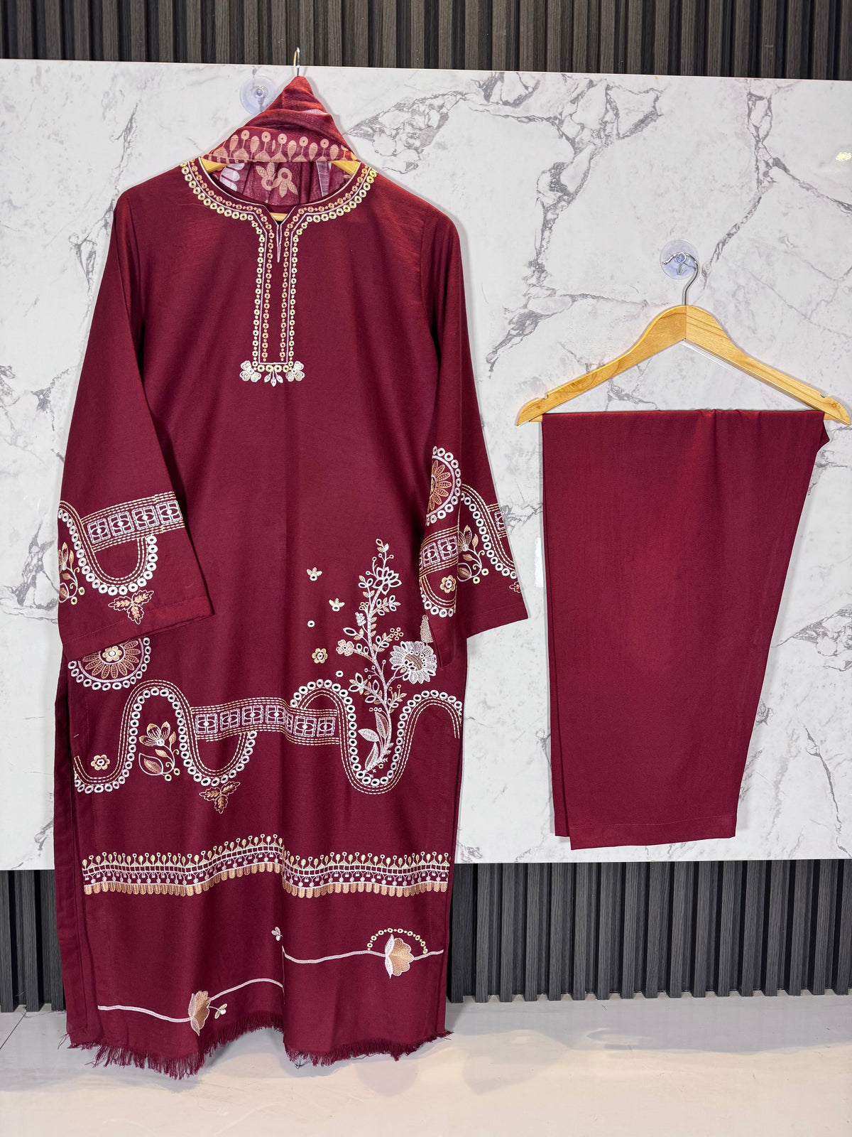 3 Piece Marina Embroidered Suit