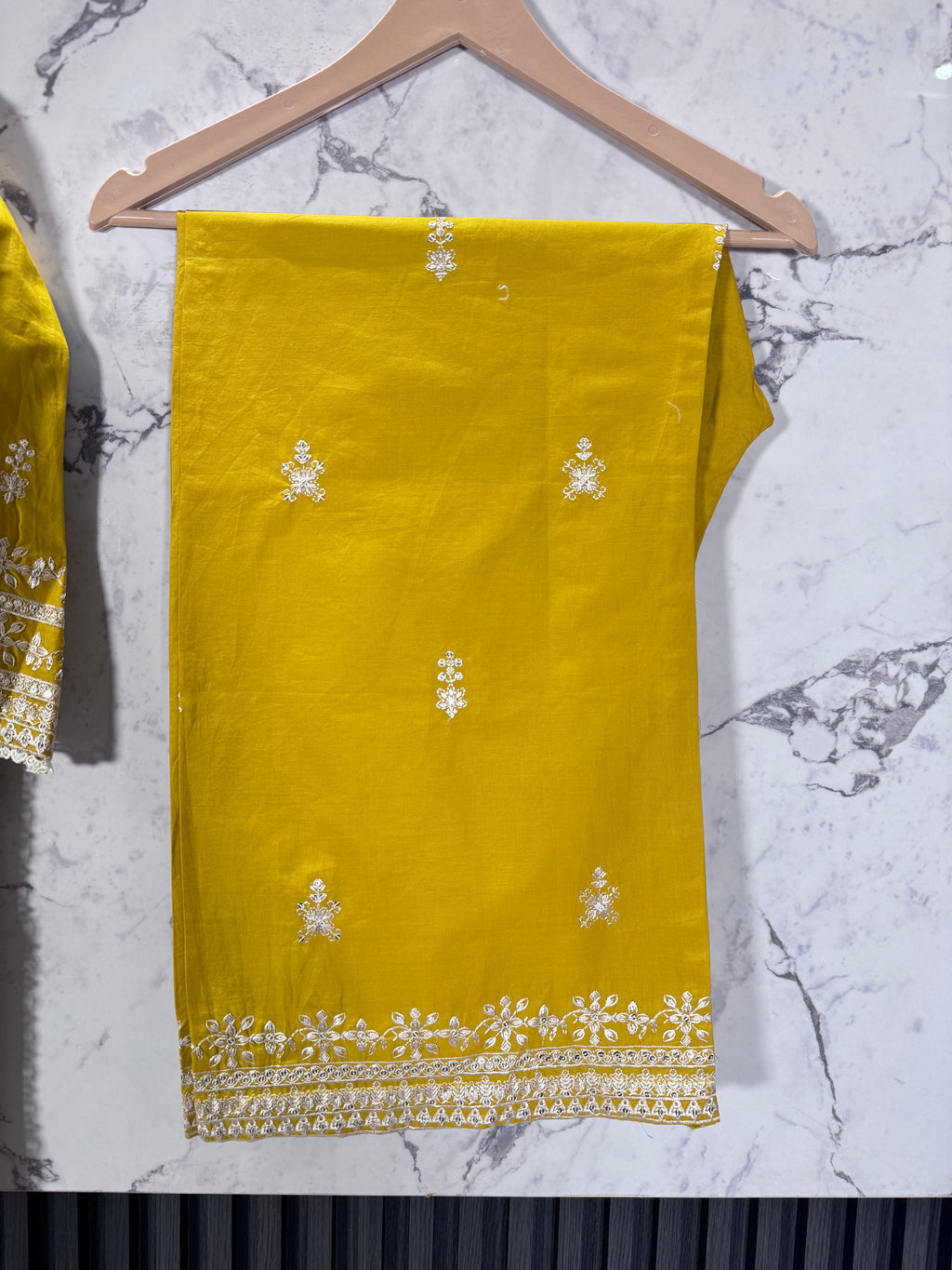 3 Piece Winter Cambric Embroidered Suit