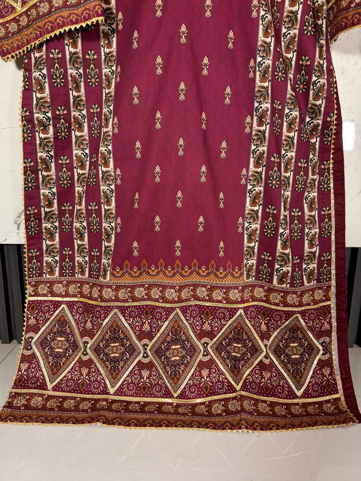 3 Piece Printed Winter Cotton Suit