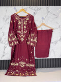 3 Piece Winter Dhanak Embroidered Suit