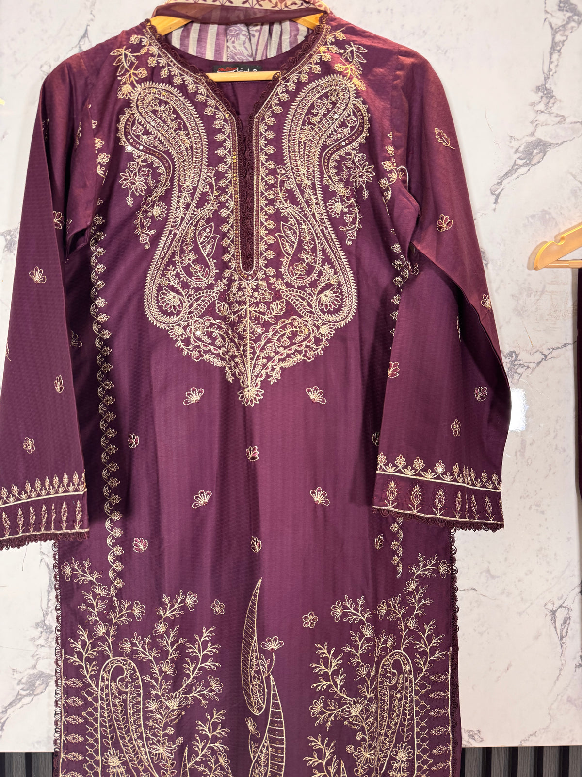 3 Piece Embroidered Winter Cambric Suit