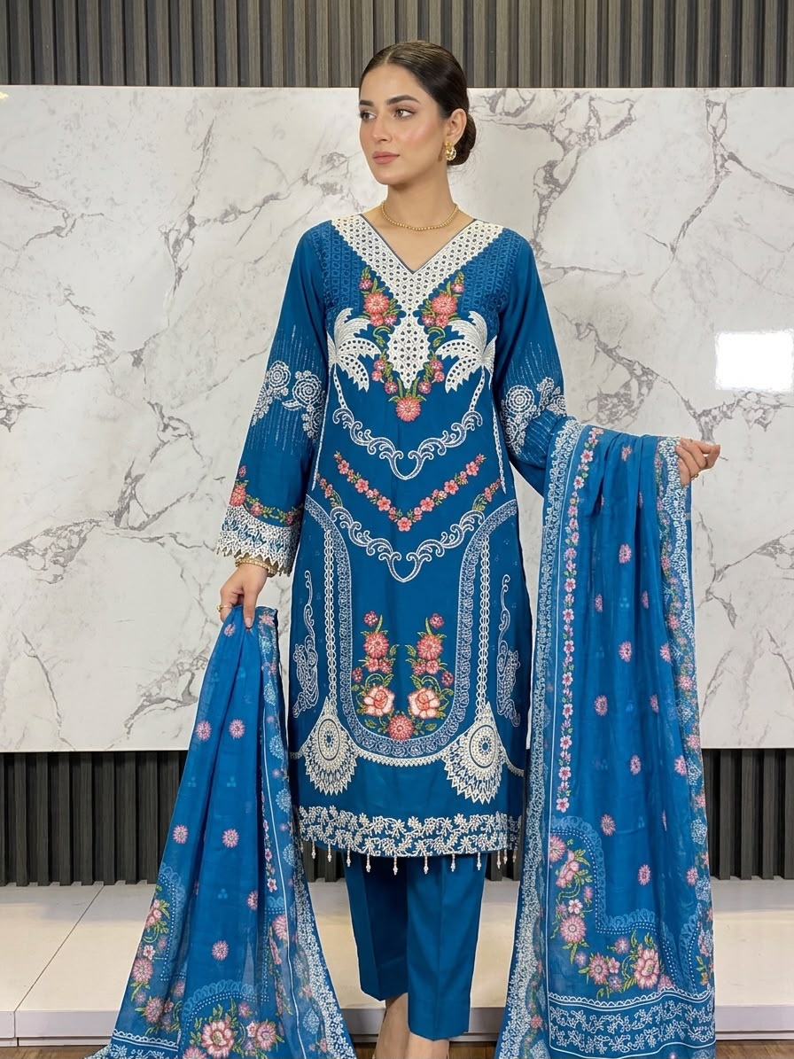 3 Piece - Embroidered Suit